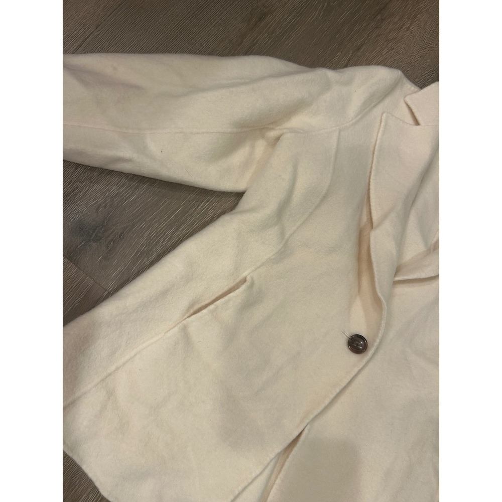 Talbots Plus Ivory Boiled Wool Blend Single Button Blazer Jacket Womens 16W - Picture 3 of 9